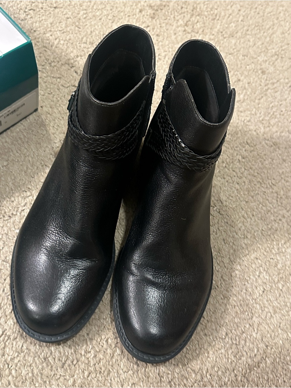 David Tate Black Leather Boots size 11 ww